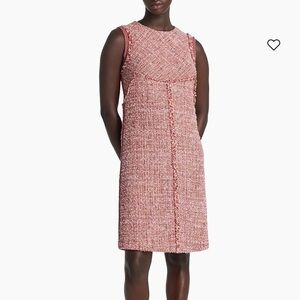 St. John Collection Line Tweed Knee-Length Dress in Pink Size 10 NWOT Org $1,290